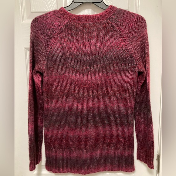 Prana Leisel Plum Gradient Striped Pink Cable Knit Long Sleeve Sweater - Picture 9 of 10